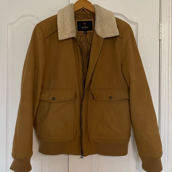 Guess Bomber Jacket with fleece collar, Size Medium - Picture 2 of 6